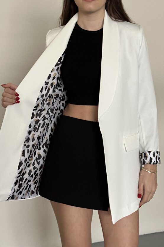 Kadın Blazer Ceket Oversize Uzun | Lepoar Astarlı Klasik Şık Ofis & Günlük