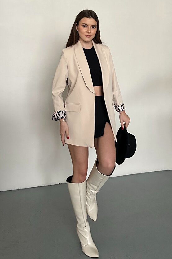 Kadın Blazer Ceket Oversize Uzun | Lepoar Astarlı Klasik Şık Ofis & Günlük