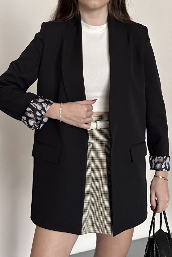 Kadın Blazer Ceket Oversize Uzun | Lepoar Astarlı Klasik Şık Ofis & Günlük