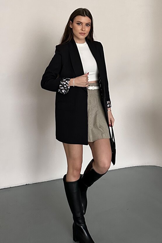 Kadın Blazer Ceket Oversize Uzun | Lepoar Astarlı Klasik Şık Ofis & Günlük