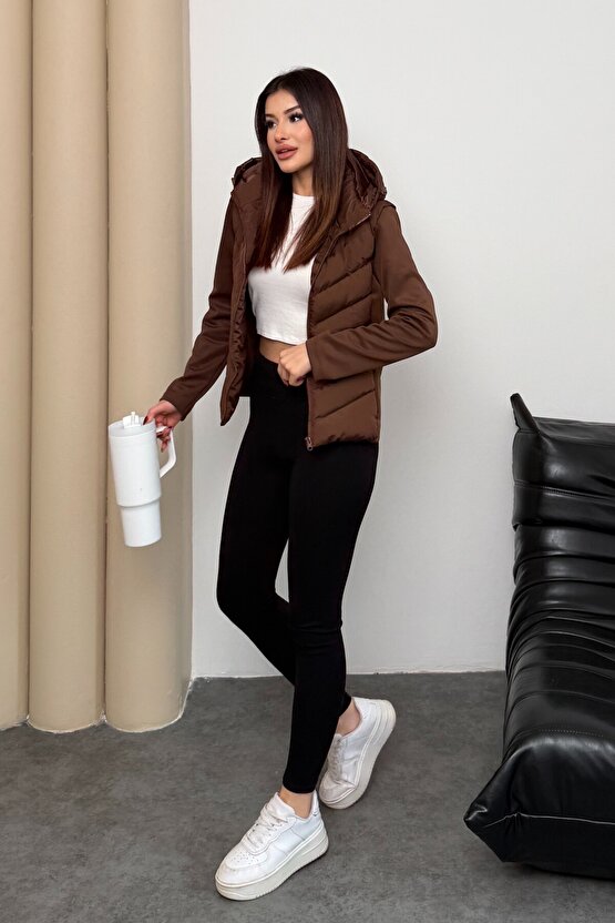 Kadın Kapüşonlu Şişme Mont Range Rover Mom Ceket