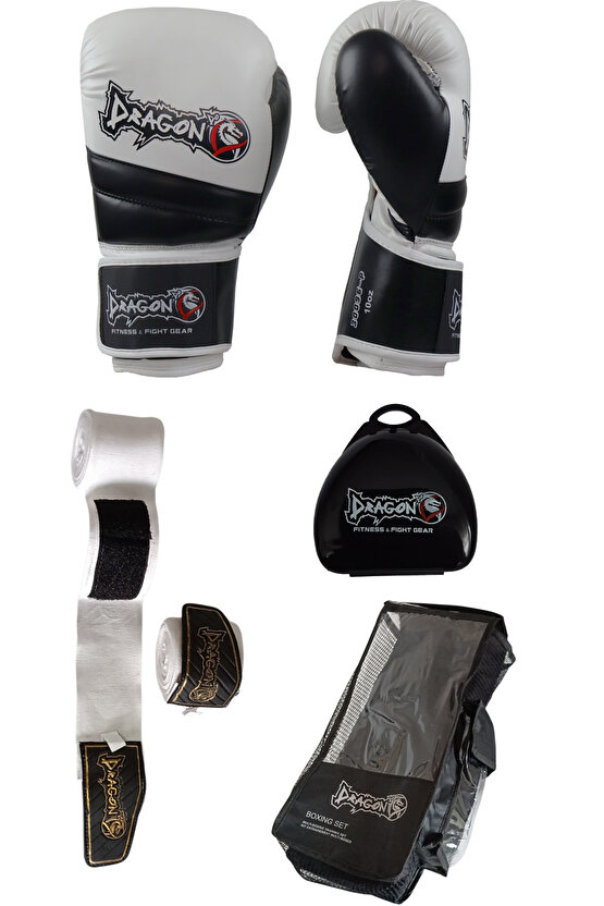 Attack 6 Boks Eldiveni Muay Thai Kick Boks Eldiveni Bandaj Dişlik ve Taşıma Çantalı set
