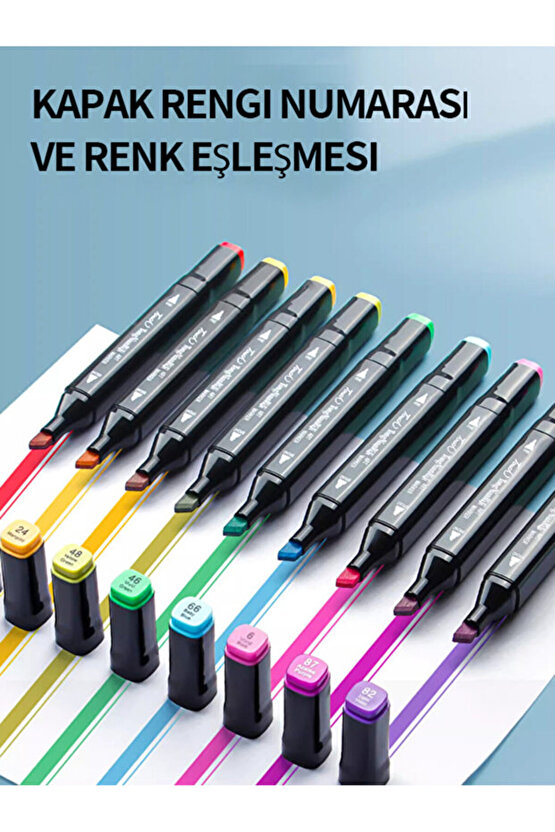 36 Adet Renkli Çift Uçlu Kalınince Uçlu Keçeli Marker Seti Profesyonel Çizim Ve Boyama 36 lı