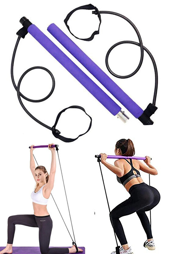 Squat Pilates Studio Evde Spor Egzersiz Çubuğu Kalça Basen Sıkılaştırıcı Pilates Barı Plates