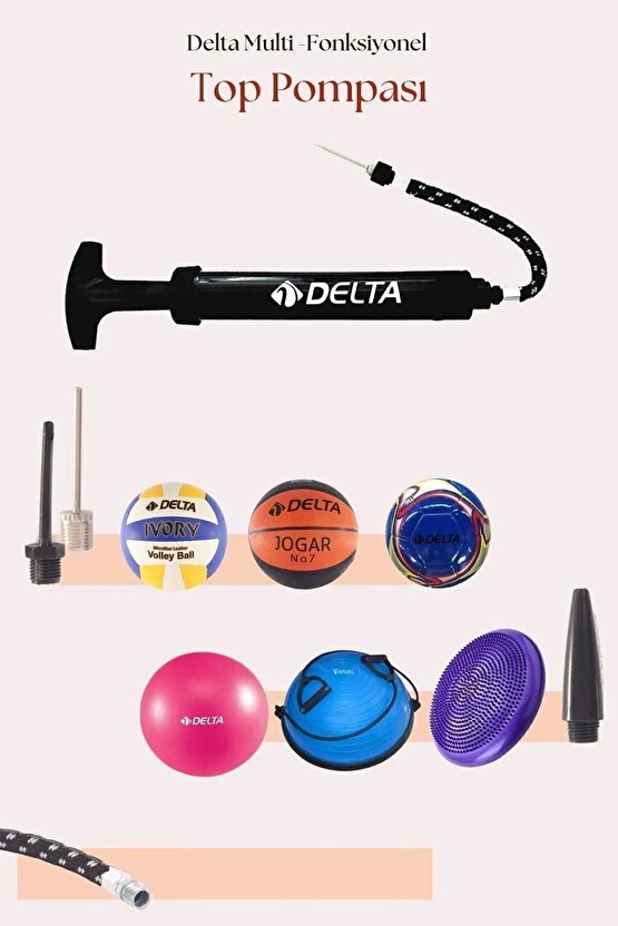 Top Pompası Futbol Basketbol Voleybol Hentbol Pilates Ve Bosu Topu Denge Diski Şişirme Pompası