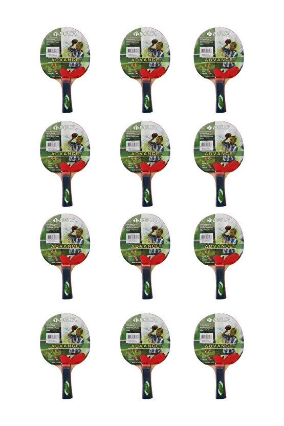 12 Adet Advance Masa Tenisi Raketi