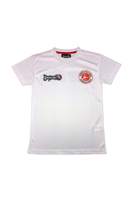 Giftoom Spor- Türkiye Kick Boks Federasyonu Armalı Kick Boks Beyaz Tişört