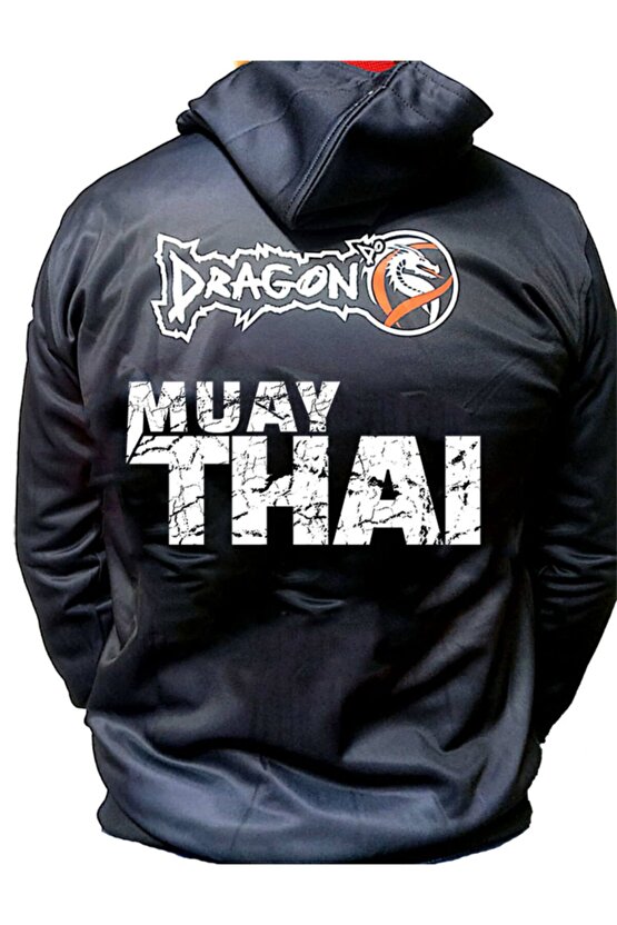 Kick Boks Süblime Baskı Kapüşonlu Sweatshirt