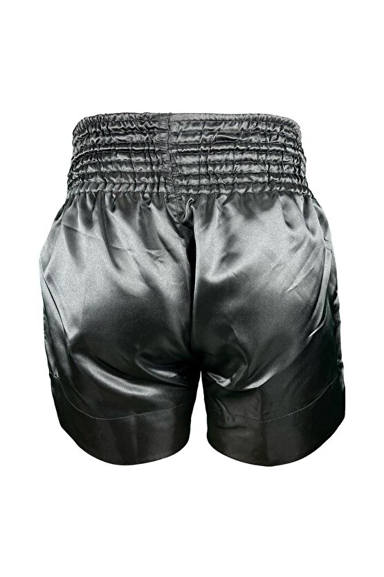 Muay Thai Federasyon Logolu Müsabaka Şortu Mt2019-gri Şeritli-l Beden