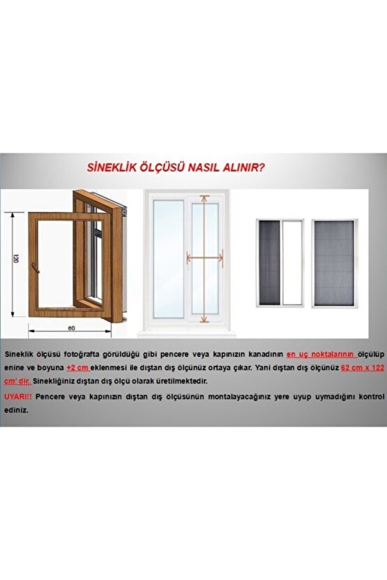 Pencere Plise Sineklik Beyaz Renk En 0-70 Boy 0-130