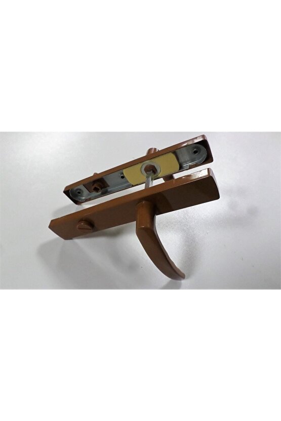 Pvc Plastik Doğrama Kapı Kolu (WC-BANYO) Metal-kahverengi Renk ( 1 Takım )