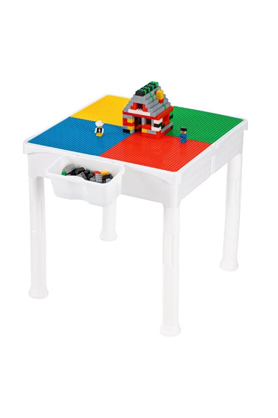 Mega Aktivite Ve Çalışma Masası Yapı Yapı OyuncakClassicUyumlu 2 Sandalyeli 250 Parça Bloklu