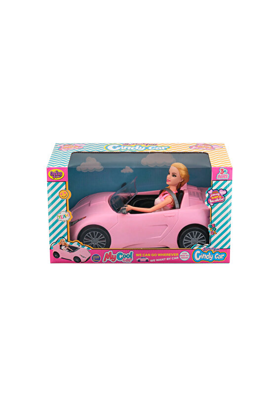 Cindy Car Bebekli Spor Araba, Kız Çocuk Oyuncağı