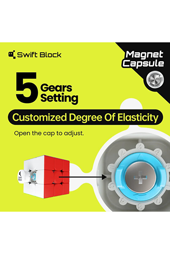 Profesyonel GAN Swift Block 355S Manyetik Küp - Swift Block 355S 3x3 Küp - Gan 3x3 Manyetik Küp