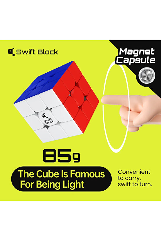 Profesyonel GAN Swift Block 355S Manyetik Küp - Swift Block 355S 3x3 Küp - Gan 3x3 Manyetik Küp