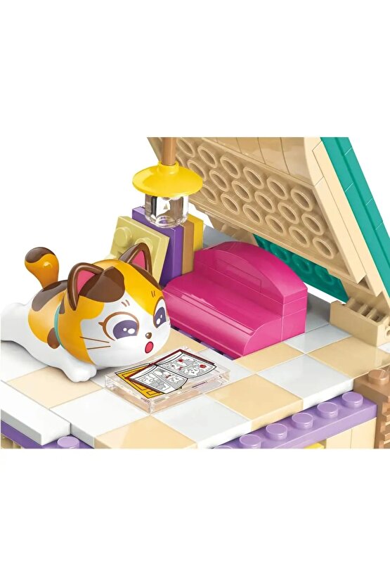 Mikro Blok Calico Cat Comic House Kedi Çizgi Roman Dükkanı 324 Parça - Lego Setleri - Keeppley Mini