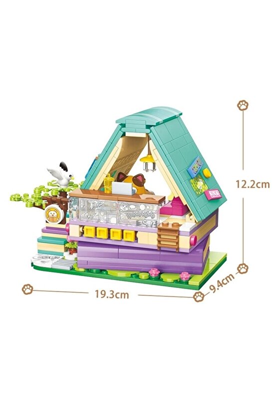 Mikro Blok Calico Cat Comic House Kedi Çizgi Roman Dükkanı 324 Parça - Lego Setleri - Keeppley Mini