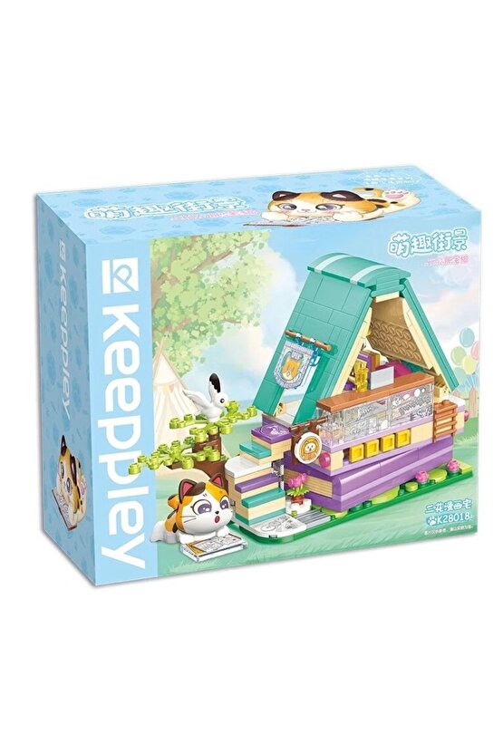 Mikro Blok Calico Cat Comic House Kedi Çizgi Roman Dükkanı 324 Parça - Lego Setleri - Keeppley Mini