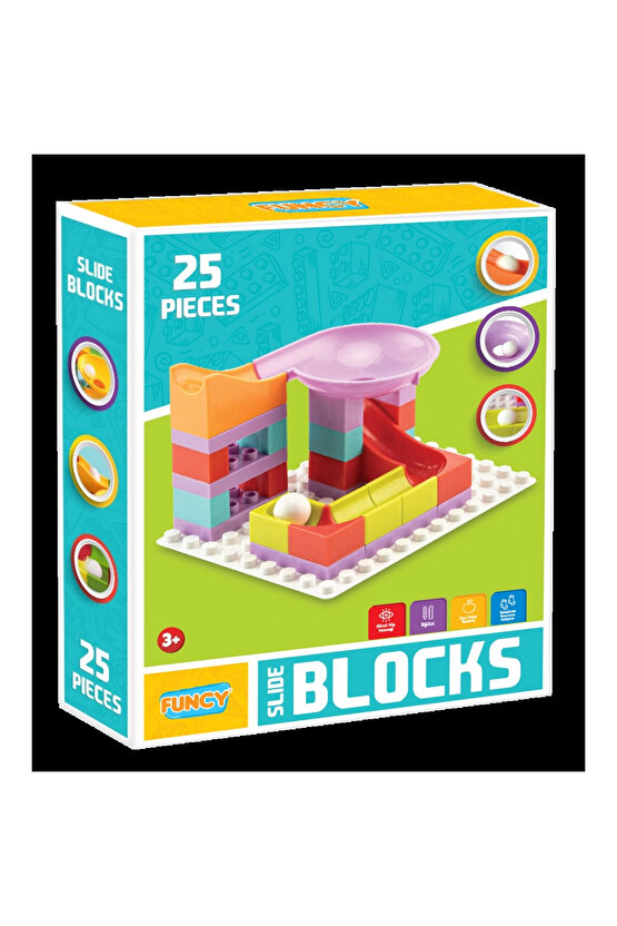 Creative Blok 25 Parça - Slide Blocks 25 Parça - Lego Oyuncakları - Yaratıcı Top Oyunu - Creative Le