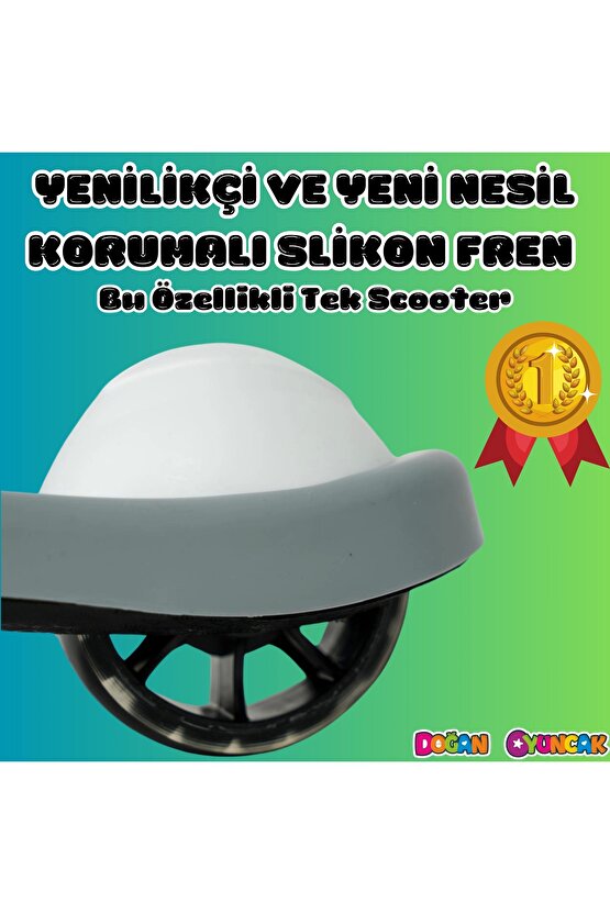 Lupa Katlanabilir Işıklı 3 Tekerlekli Gri Scooter - Işıklı Scooter - Slikon Teker Scooter - Çocuk Sc