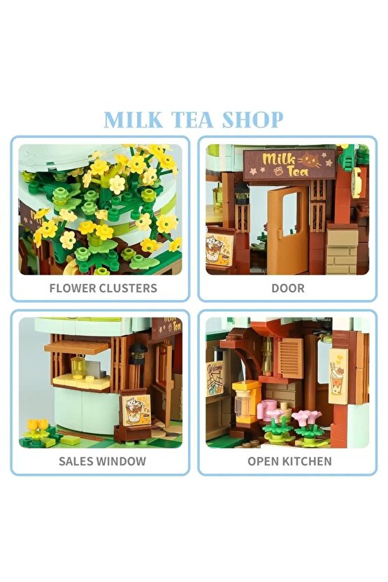 Mikro Blok Sütlü Çay Dükkanı 411 Parça - Lego Setleri - Keeppley Mini Lego - Keeppley Lego - Mikro B