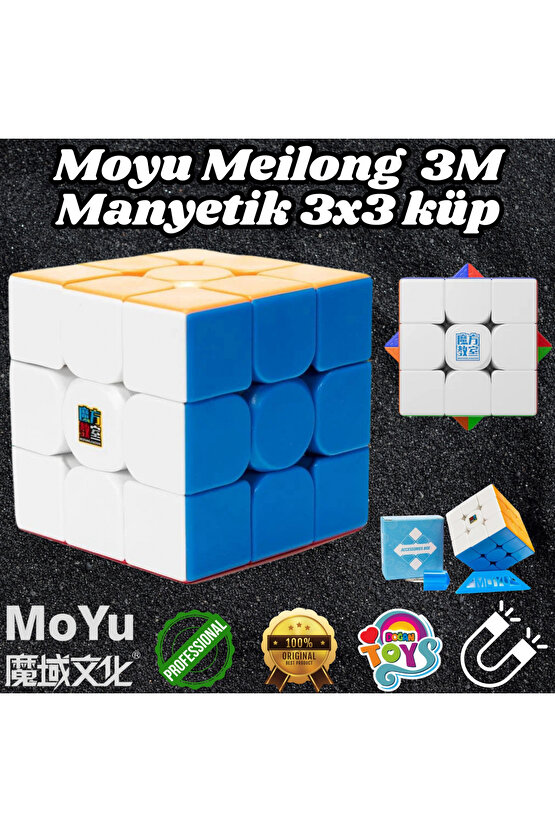 Orijinal MoYu Meilong 3x3 Manyetik Küp 3M - Moyu Speed Cube - Moyu 3x3 Zeka Küpü - Zeka Küpü - Magne