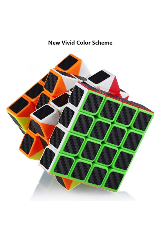 Orijinal MoYu Fiber Karbon 4x4 Küp - Moyu Speed Cube - Moyu Fiber Karbon 4x4 Zeka Küpü - Zeka Küpü -