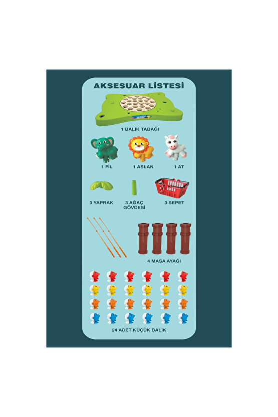 Hayvanat Bahçesi Mıknatıslı Balık Oyunu - Pilli Müzikli Balık Tutma Oyunu - Şarkılı Manyetik Eğitici