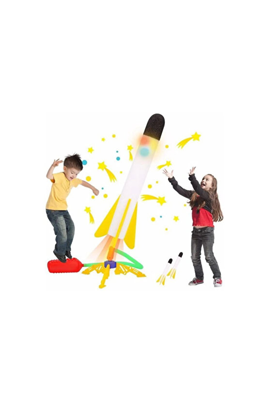 Air Rocket Tekli Seti - Roket Oyuncak - 2 Roket Ve Havalı Roketatar - Tekli Açık Hava Oyuncağı - Air