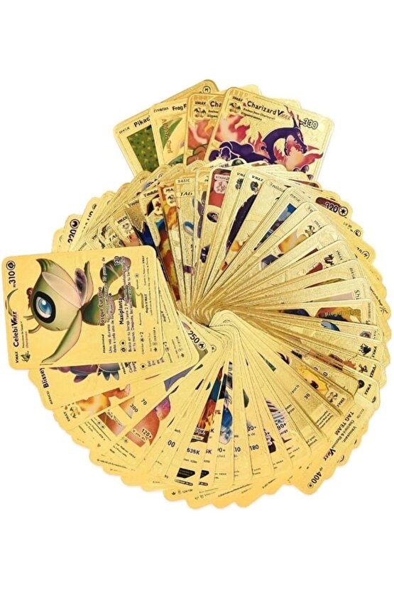 Orijinal Pokemon Kart Gold Serisi 110lu Paket - Pokemon Oyun Kartları - Pikachu Koleksiyonluk Kartı