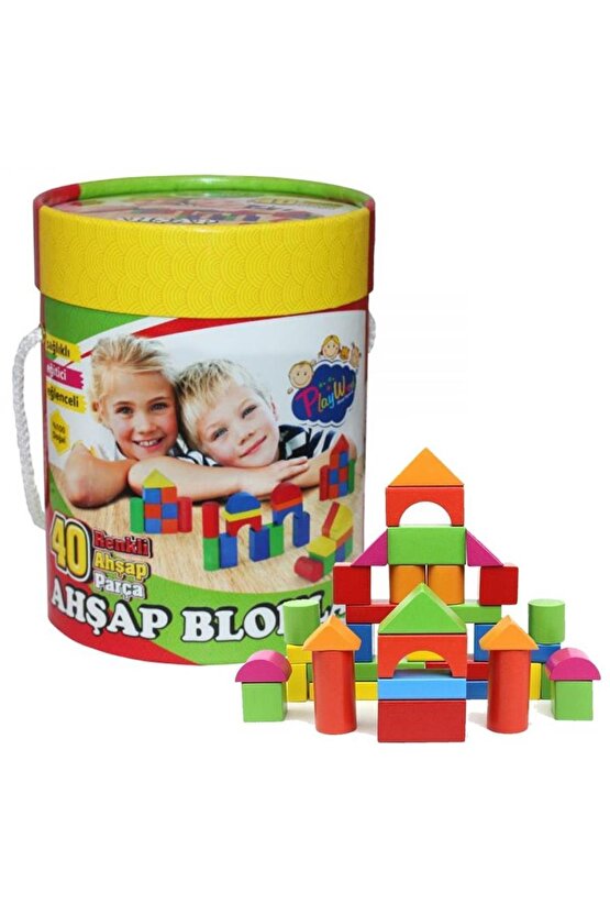 Eğitici Oyuncak Yapı Oyuncak Seti Iki Katlı Ev Bloklar 40 Parça