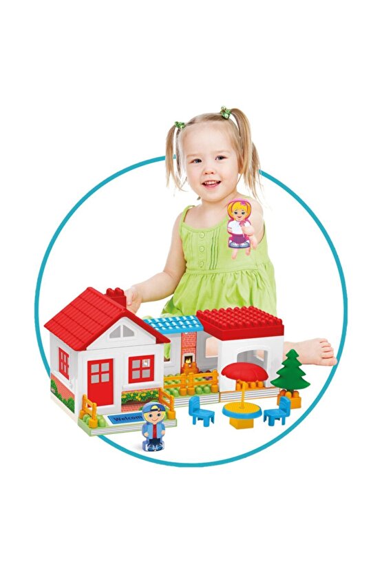 Tek Katlı Ev Blok Ev Yapma Yapı Oyuncak Oyuncaklar Bir Çok Aksesuarı İle Birlikte 37 Parça