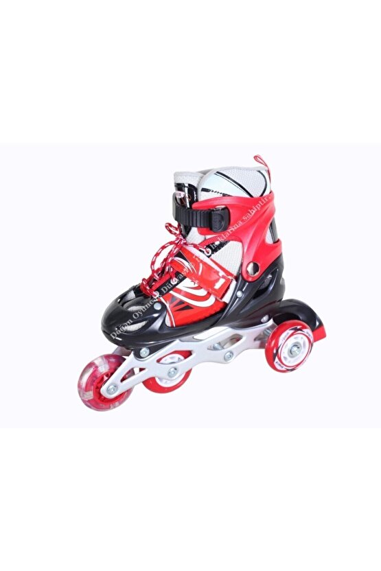 Işıklı Metal Gövdeli Ayarlanabilir Kırmızı Alıştırma Pateni