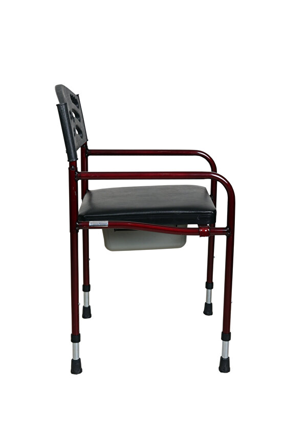 Deri Döşemeli Hasta Yaşlı Engelli Tuvaleti Ayaklı Klozet WC Yükseltici Seyyar Katlanabilir Tuvalet