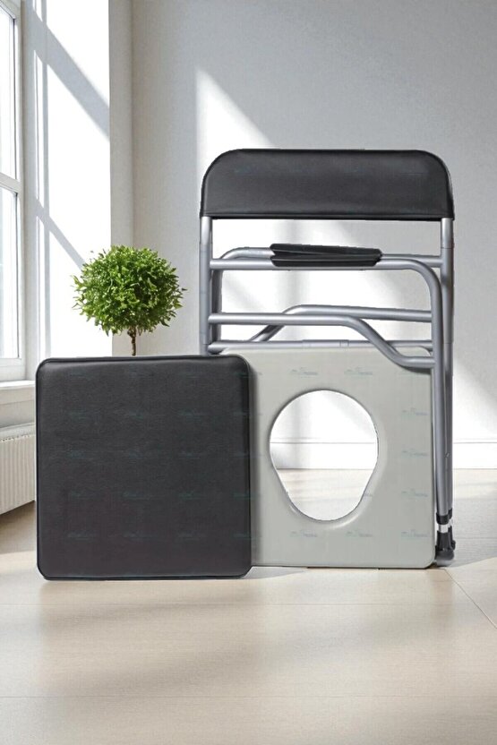 Hasta Yaşlı Tuvaleti Sandalyesi Seyyar Katlanabilir Klozetli Lazımlık Oturak Yükseltilebilir