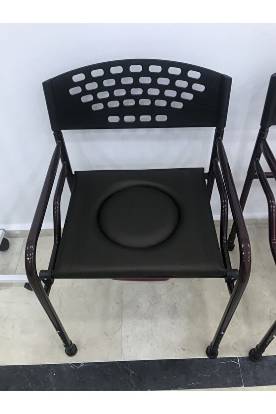 Deri Döşeme Hasta Klozeti Sandalyesi