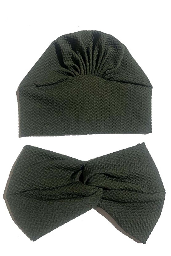 Haki Burgu Bantlı Hazır Bone