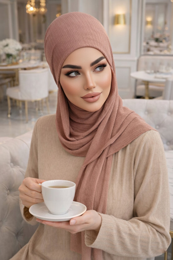 Pudra Kelebek Bone Şal