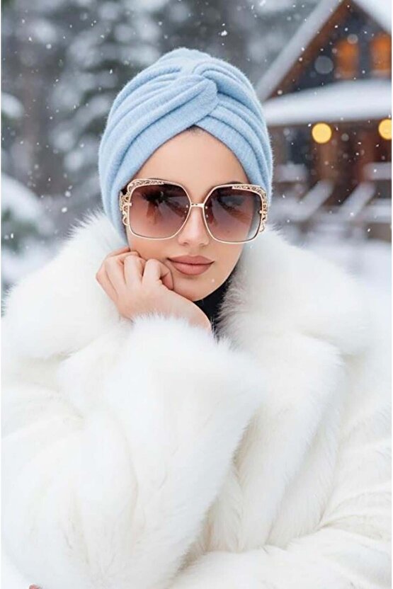 Bebe Mavi Kışlık Hazır Burgu Bone