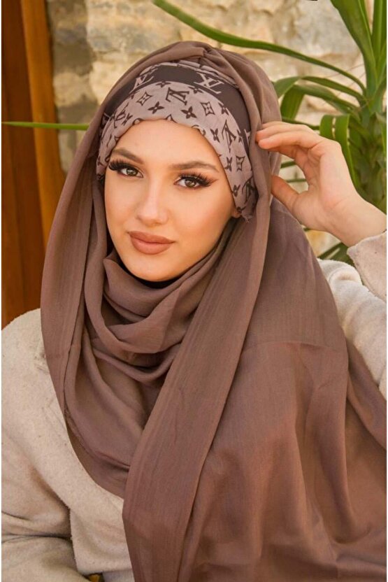 Vizon Marka Desen Bandana Bone Şal