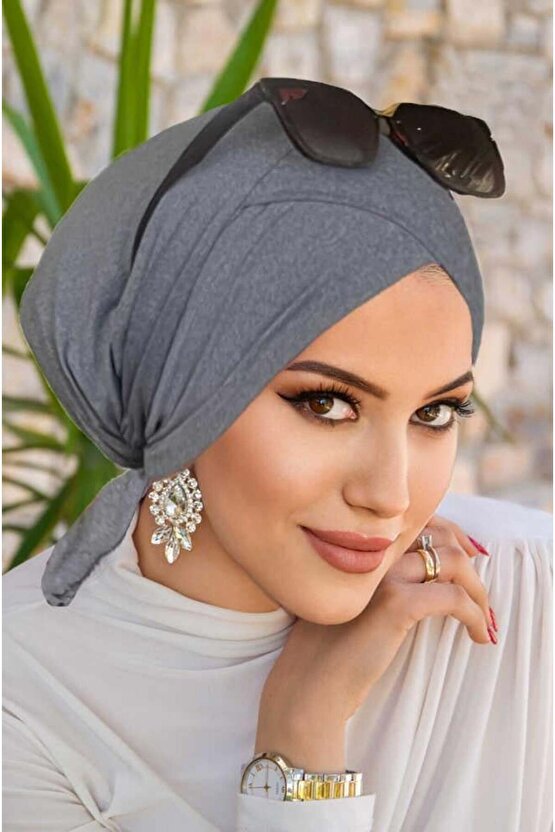 Mavi Gri Melanj Spor Çapraz Bone