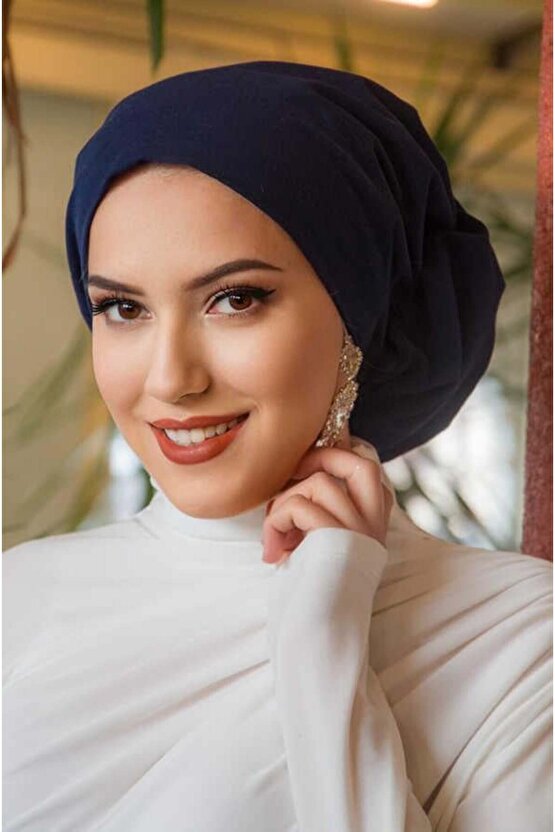Lacivert Çağla Hazır Türban