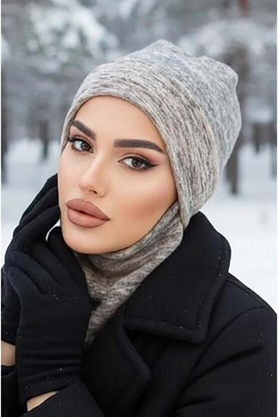 Bej Desen Maskeli Bere