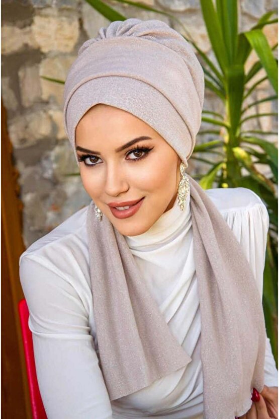 İnci Pudrası Işıltılı Atkılı Bone