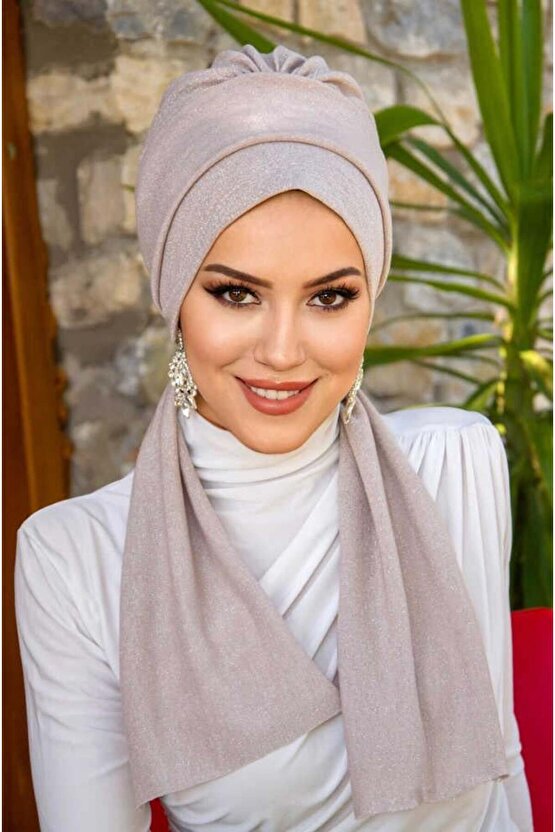 İnci Pudrası Işıltılı Atkılı Bone