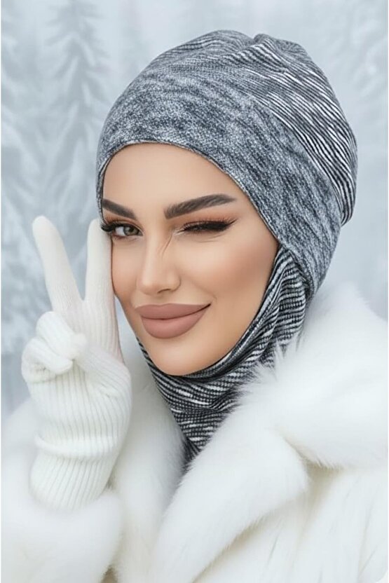 Lacivert Melanj Maskeli Bere