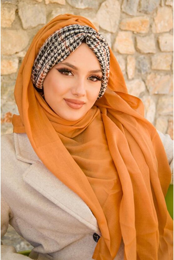 Taba Kazayağı Kışlık Hazır Şal