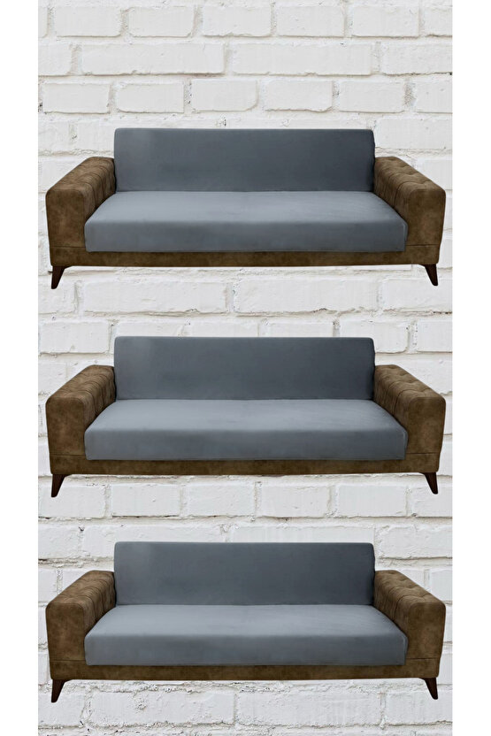 3+3+3 İtalyan Süet Kolsuz Koltuk Örtüsü ( RENK)