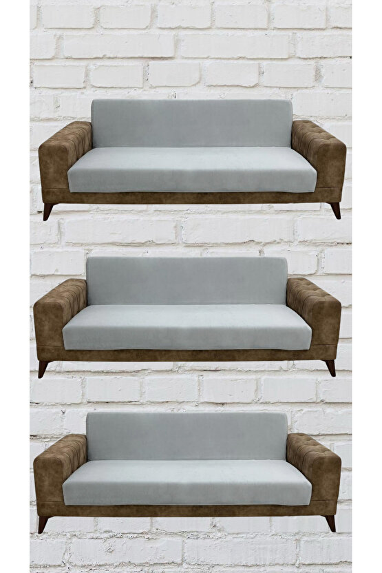 3+3+3 İtalyan Süet Kolsuz Koltuk Örtüsü ( RENK)