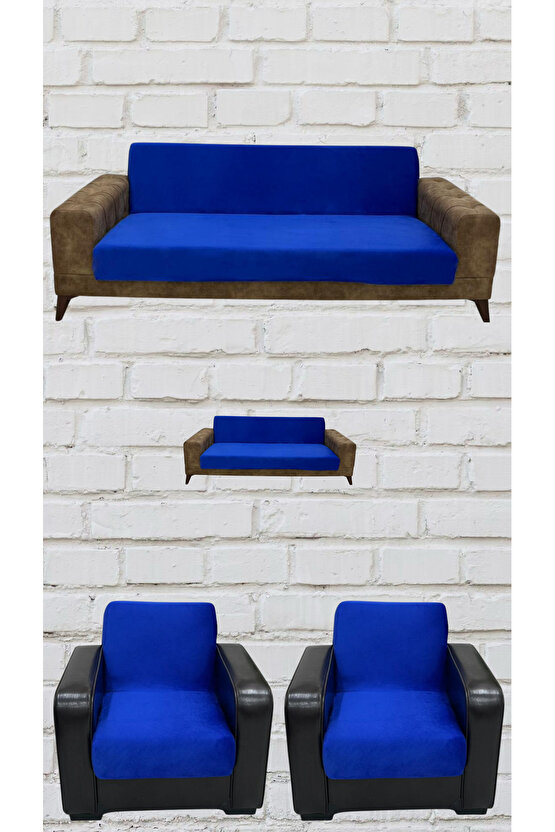 3+2+1+1 İtalyan Süet Kolsuz Koltuk Örtüsü ( RENK)